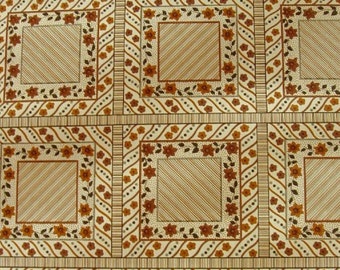 Papeles pintados vintage originales y auténticos - Papel pintado floral vintage de los años 70 - Marrón y beige retro (por metro)