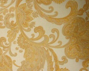 Authentic Original Vintage Wallpapers - Vintage Damask Wallpaper – 1970s VINYL Floral Wall Covering