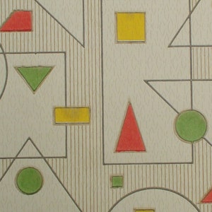 Carta da parati vintage al metro - Carta da parati anni '60 - Carta da paratiometrica astratta anni '60 cas 105