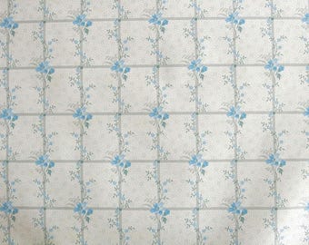 Oryginalne, oryginalne tapety vintage – tapeta vintage z motywem kwiatowym z lat 70. – niebieskie kwiaty, minimalistyczny design