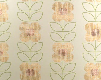 Authentic Original Vintage Wallpapers - Vintage Floral VINYL Wallpaper – 1970s Geometric Flower Power