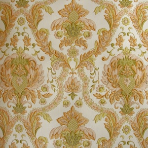 Vintage Wallpaper  by the Metre  - 70s  Wallpaper - Baroque damask 70s Vinyl wallpaper / cod anita C