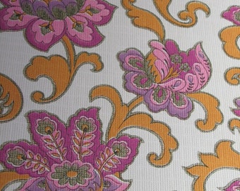 Authentic Original Vintage Wallpapers - Vintage Floral Wallpaper - 1970s Retro Style, Sold by the Meter