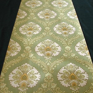 Vintage Wallpaper  by the Metre  - 70s Vinyl  Wallpaper - Damask Vinyl Wallcovering  / cas 14