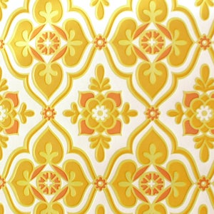Vintage Wallpaper  by the Metre  - 70s  Wallpaper - 1970s orange / green / vintage tiles / Wallpaper | cas under 1