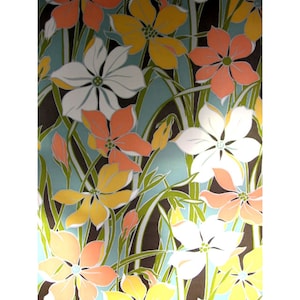 Vintage Wallpaper  by the Metre  - 70s  Wallpaper -  Floral 60s Wallpaper cas 12