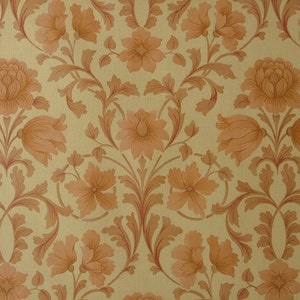 Vintage Wallpaper  by the Metre  - late 70s Vinyl  Wallpaper -  Vinyl Wallcovering with Flowers | cas 50 cas 69B