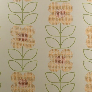 Carta da parati vintage al metro - Carta da parati anni '70 - Carta da parati in vinile vintage con fiori geometrici anni '70 / cas 41