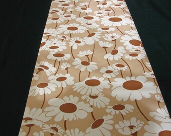 Oryginalne, autentyczne tapety vintage – tapeta winylowa z motywem kwiatowym z lat 70. – nadruk vintage Daisy