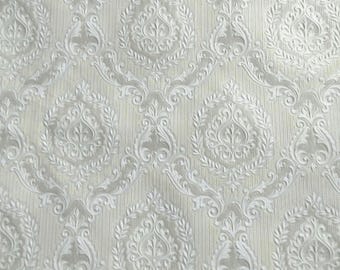 Authentic Original Vintage Wallpapers - Vintage Damask Wallpaper, 1970s, Sold by the Meter
