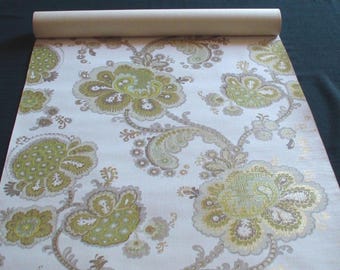 Authentic Original Vintage Wallpapers - Vintage Damask Wallpaper, 1970s Floral, Sold by the Meter
