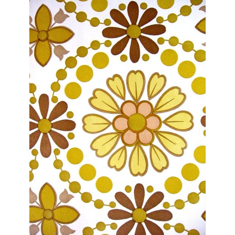 Vintage Wallpaper by the Metre 70s Wallpaper 70s flower Etsy