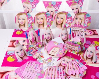 barbie plates and cups