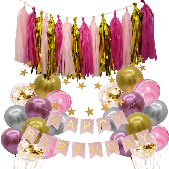 Metallic Birthday Party Kit Black And Gold Red And Etsy