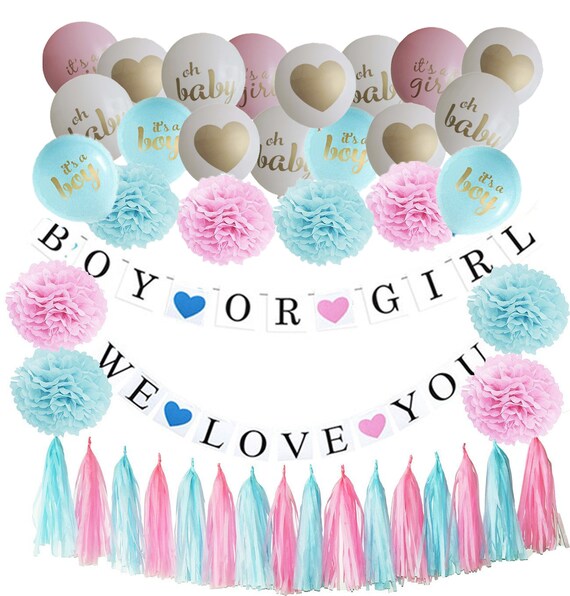 Gender Reveal Party Decoration Kitbaby Shower Decorbaby Etsy