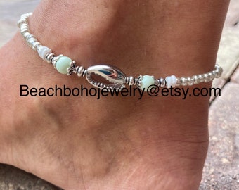 Beach Anklet, Shell Anklet, Anklet, Ankle Bracelet, Beaded Anklet, Woman’s Anklet, Boho Anklet, Gift Anklet, Anklets For Women