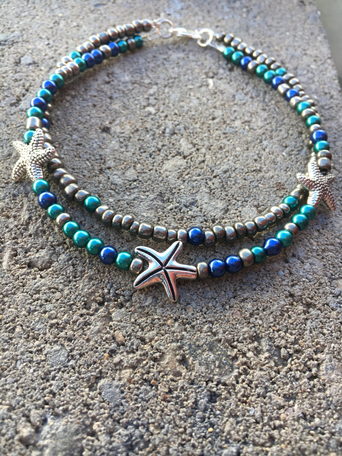 Beach Anklet Starfish Anklet Ankle Bracelet Anklet Beaded Etsy