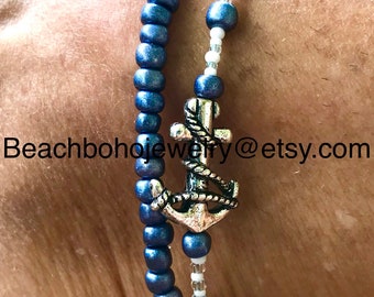 Ankle Bracelet, Anklets For Women, Anchor Anklet, Beach Anklets, Nautical Anklet, Anklets, Womans Anklet, Beach Jewelry, Nautical Jewelry
