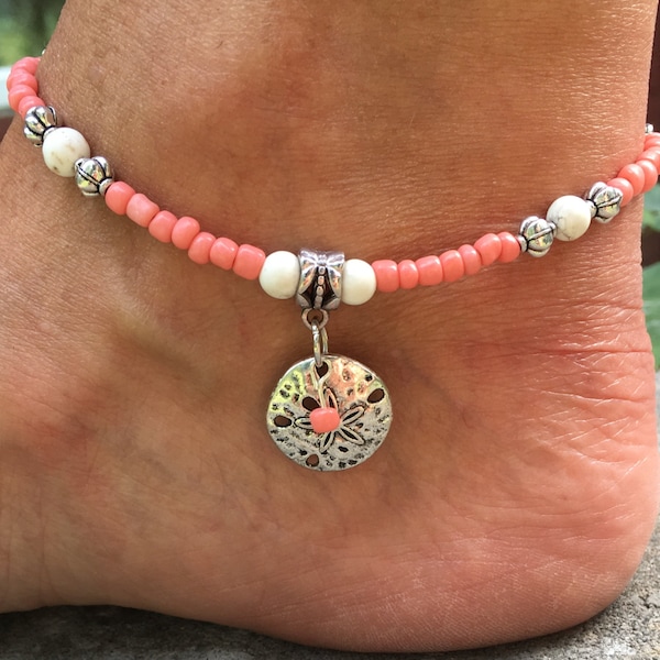 Anklet, Beach Anklet, Starfish Anklet, Sandollar Anklet, Ankle Bracelet, Ankle Jewelry, Beach Jewelry, Womans Anklet