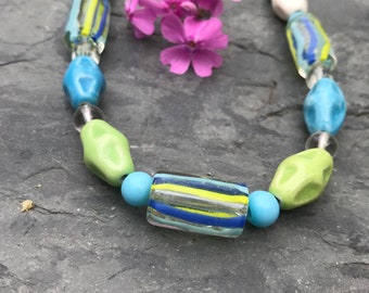 Necklaces For Women, Beach Necklace, Beaded Necklaces, Tropical Necklace,Womans Necklaces, Colorful Necklace