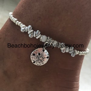 Anklets For Women, Beach Anklet, Womans Anklets, Beach Jewelry, Ankle Bracelets, Sand Dollar Anklet, Anklets, Beaded Anklet, White Anklet,