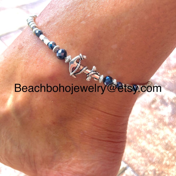 Anchor Anklet Etsy