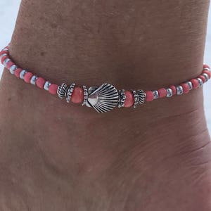 Ankle Bracelet, Beach Anklet, Sea Shell Anklet, Beaded Anklet, Nautical Anklet, Ankle Jewelry, Beach Jewelry, Womans Anklet, Womans Jewelry