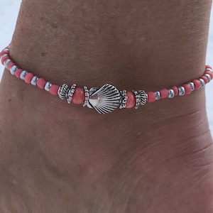 Ankle Bracelet, Beach Anklet, Sea Shell Anklet, Beaded Anklet, Nautical Anklet, Ankle Jewelry, Beach Jewelry, Womans Anklet, Womans Jewelry
