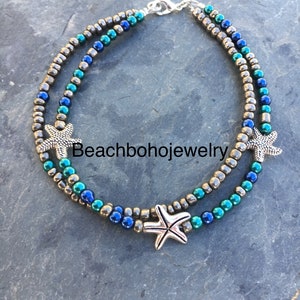 Beach Anklet, Starfish Anklet, Ankle Bracelet, Anklet, Beaded Anklet, Beach Jewelry, Ankle Jewelry, Anklets For Women, Beach Jewelry