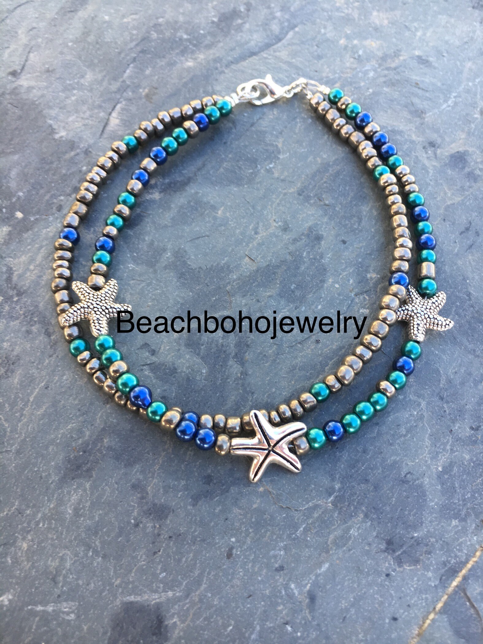 Beach Anklet Starfish Anklet Ankle Bracelet Anklet Beaded Etsy