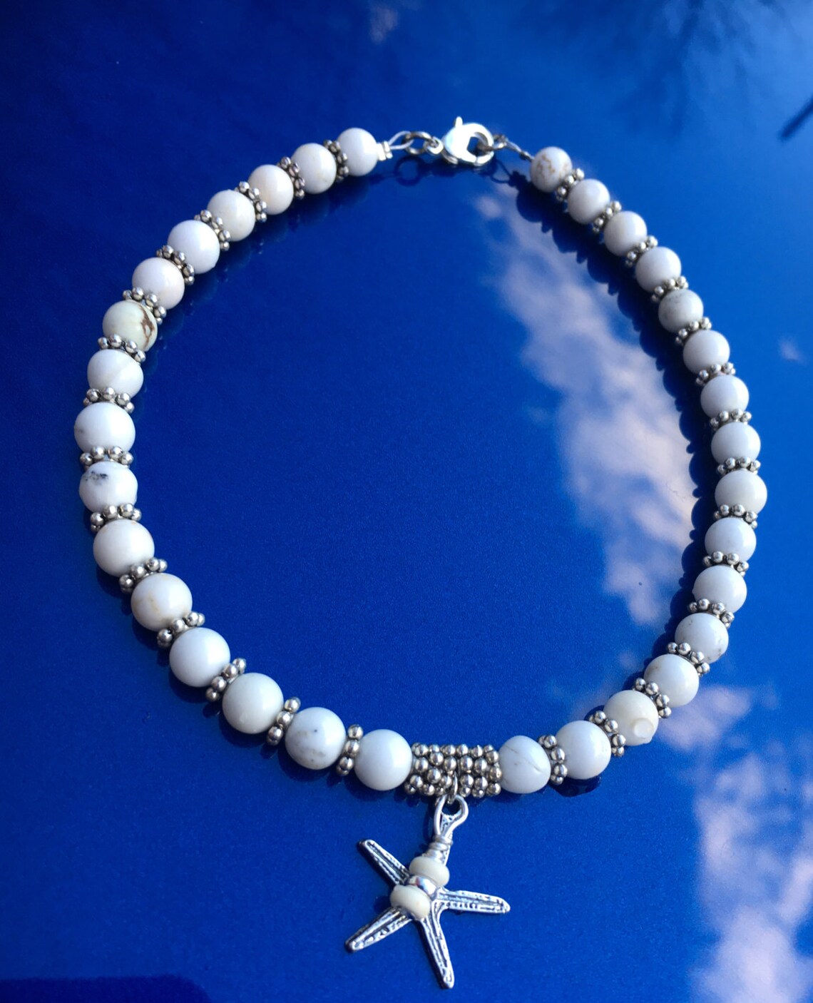 Beach Anklet Ankle Bracelet Starfish Anklet White Anklet Etsy