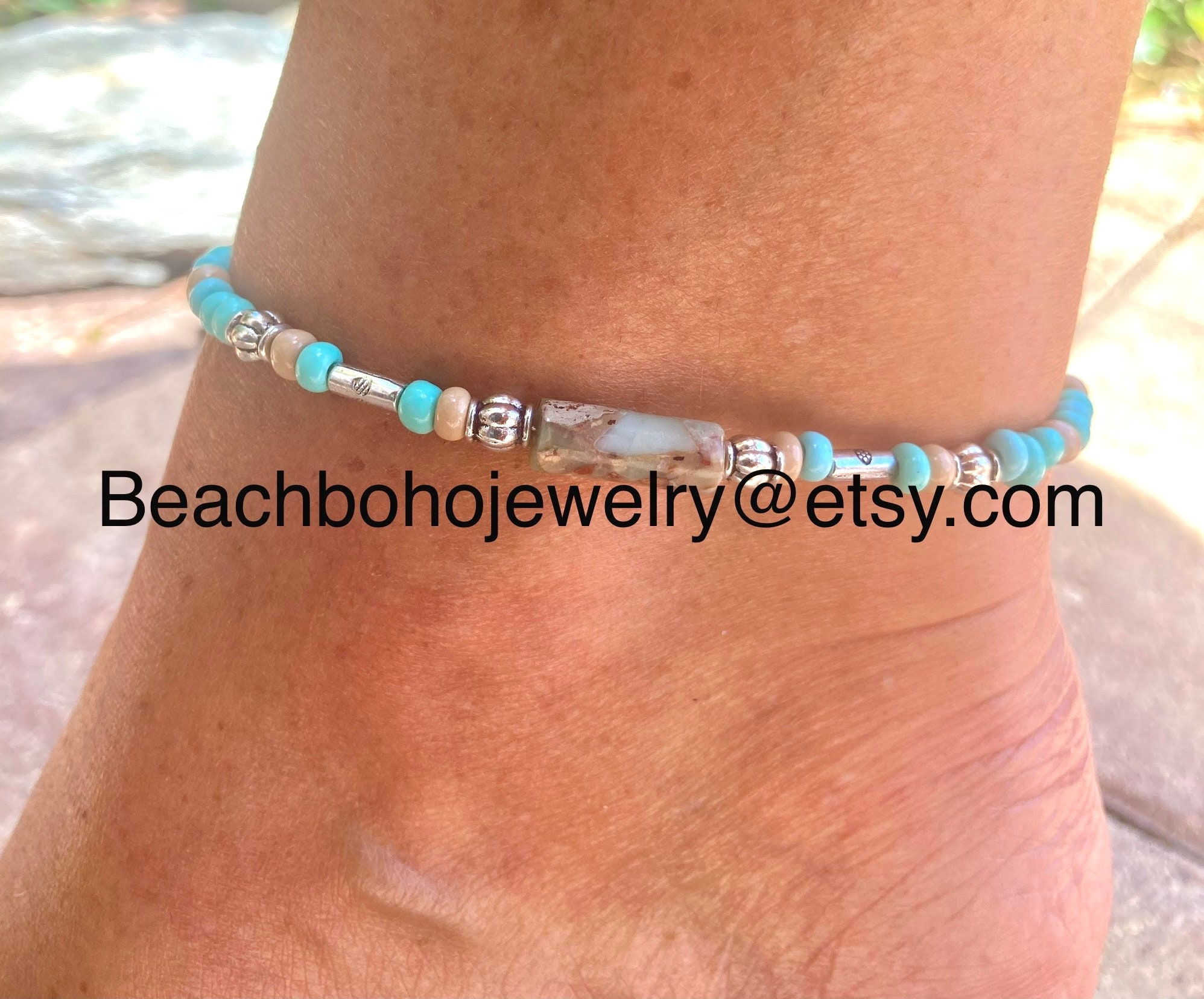 Ankle bracelet Anklet Boho Anklet Womans Anklet Beaded | Etsy