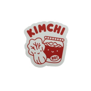 Kimchi Vinyl Sticker, Kawaii Sticker, Laptop Sticker, Weatherproof Sticker, Water Bottle Sticker, Kawaii Food Sticker, Cute Sticker