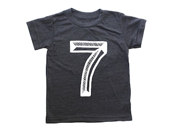 Seventh Birthday Shirt, Number Seven Shirt,  7th Birthday baseball raglan, 7 shirt, 7th Birthday Outfit, seventh Birthday Shirt Girl boy