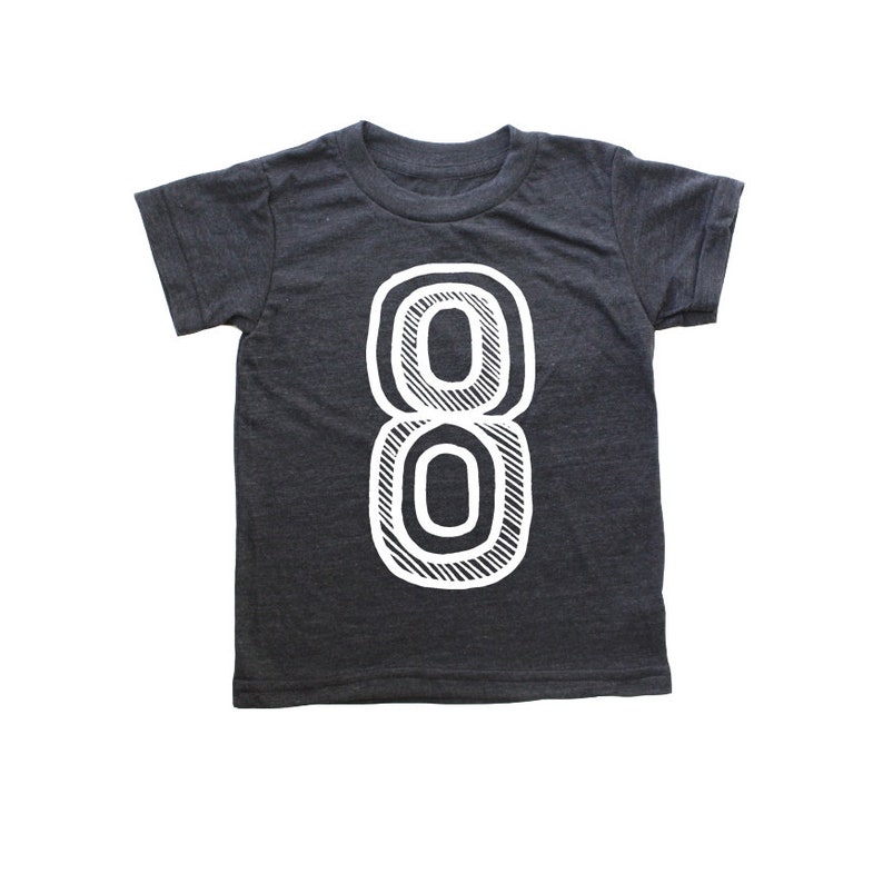 Eight Birthday Shirt Number Eight Shirt  8th Birthday image 0