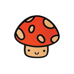 Kawaii Mushroom Vinyl Sticker, Kawaii Sticker, Laptop Sticker, Weatherproof Sticker, Water Bottle Sticker, Mushroom Sticker, Cute Sticker