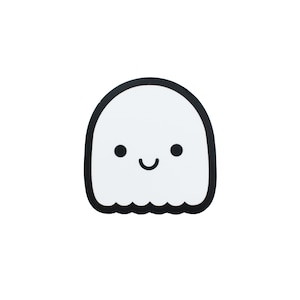 Kawaii Ghost Vinyl Sticker, Kawaii Sticker, Laptop Sticker, Weatherproof Sticker, Water Bottle Sticker, Ghost Sticker, Cute Sticker