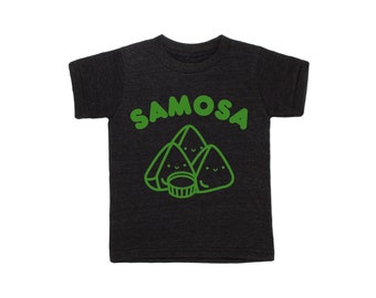 Kids Kawaii Shirt, Samosa Kawaii Shirt, Black Kids shirt, Gender Neutral Kids Outfit, Kawaii Shirt Girl Boy, AANHPI Tee