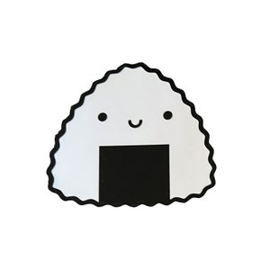 Kawaii Onigiri Vinyl Sticker, Kawaii Sticker, Laptop Sticker, Weatherproof Sticker, Water Bottle Sticker, Onigiri Sticker, Cute Sticker