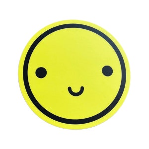 Happy Vinyl Sticker, Kawaii Sticker, Laptop Sticker, Weatherproof Sticker, Water Bottle Sticker, Smiley Sticker, Cute Sticker