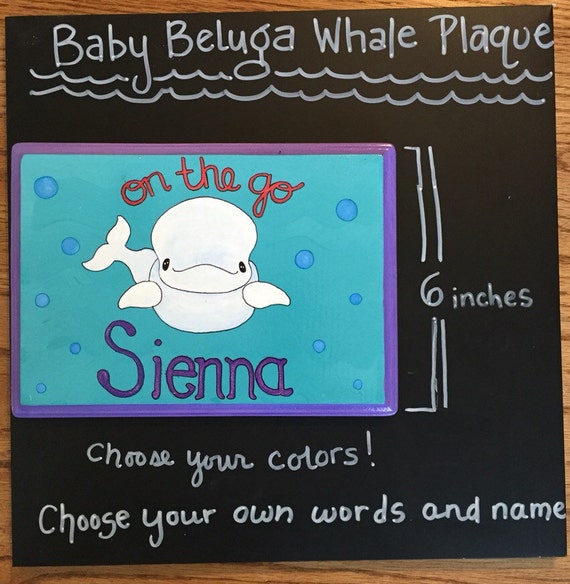 Placa De La Ballena Beluga Del Bebe Etsy