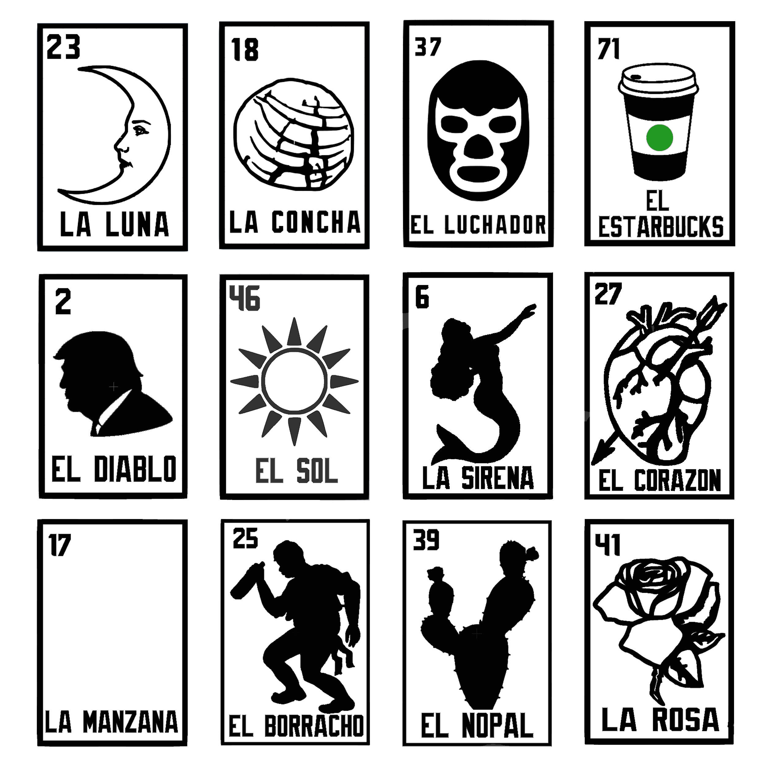Set of 5 loteria vinyl transfer stickers for macbook mac | Etsy