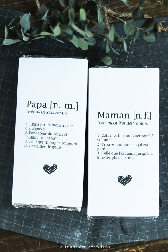 Chocolate Bar Packaging For Dad Or Mom Text Original Quote Etsy Canada