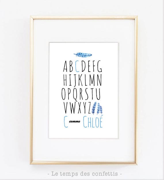 Affiche Personnalisee Avec Le Prenom De Votre Enfant Etsy