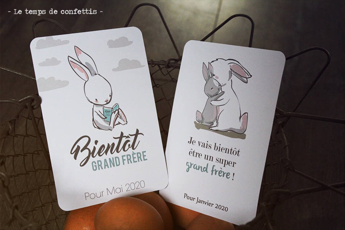 Carte annonce de grossesse originale par le grand frère ainé Etsy France