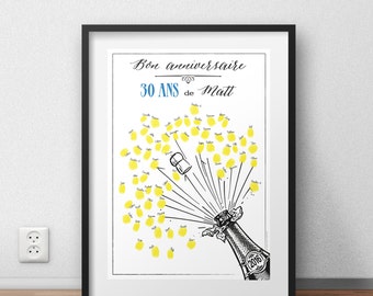 Guest book alternative fun gift for birthday party bottle of champagne