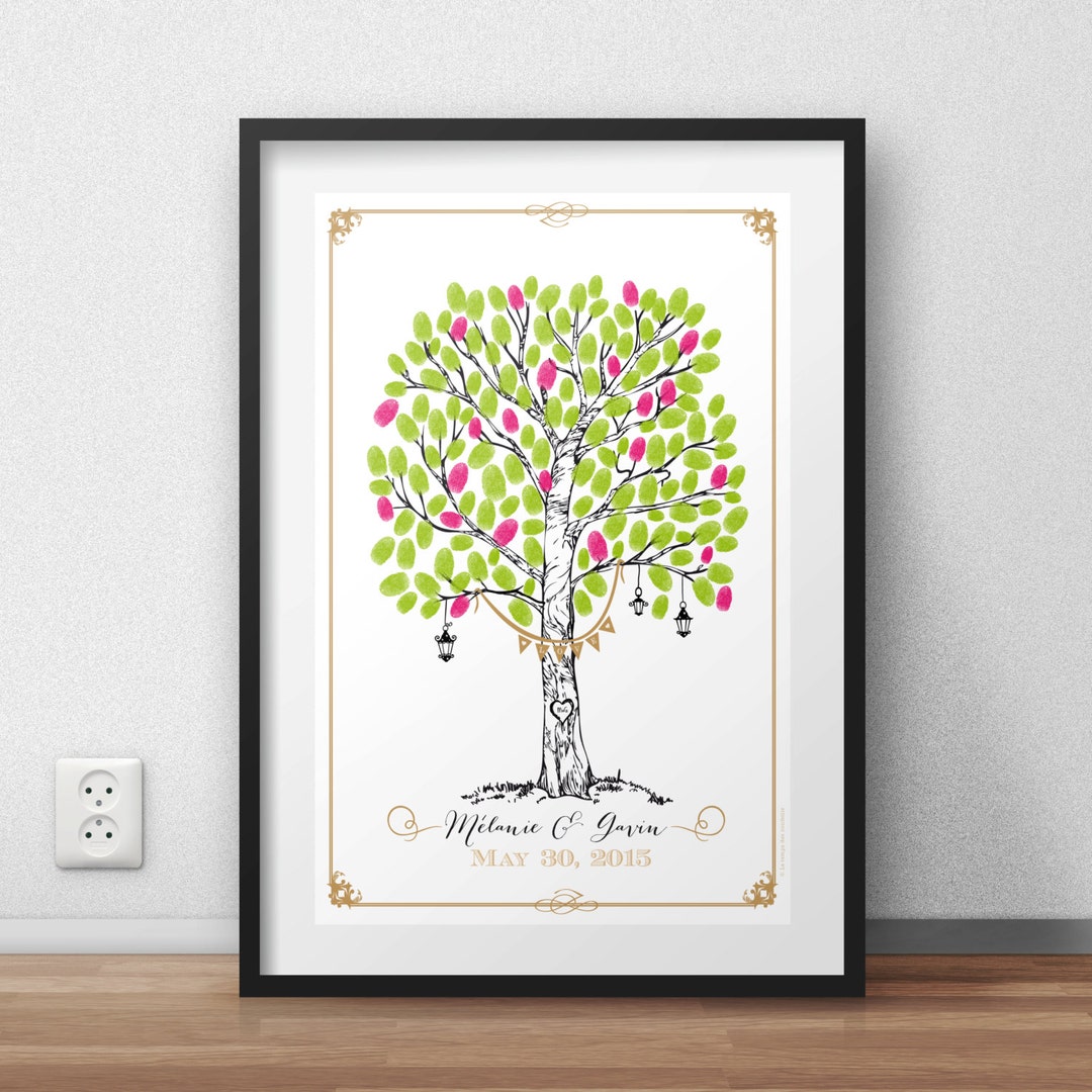 Wedding Footprint Poster Tree of Love - Etsy