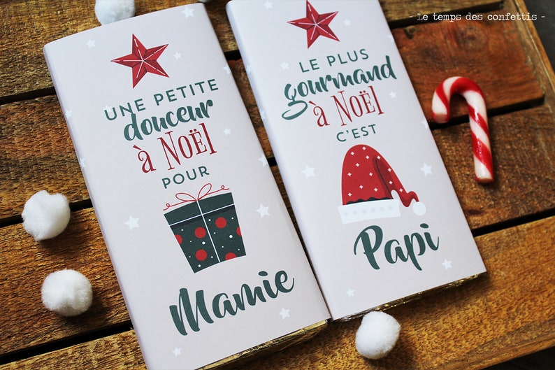 Tablette de chocolat à personnalisée cadeau de noël pour papi  Etsy