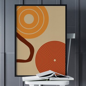 Boho Retro Abstract Wall Art, Mid Century Modern, Printable Art, Modern Geometric Art, Download Art Print, Wall Decor, Retro Art
