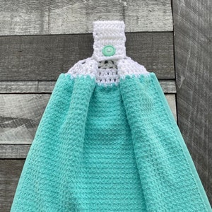 Hängende Küchenhandtücher, Hängende Häkeltücher, Gehäkelte Küchentücher, Gehäkelte Hängende Küchentücher, Aqua Mint Küchentuch